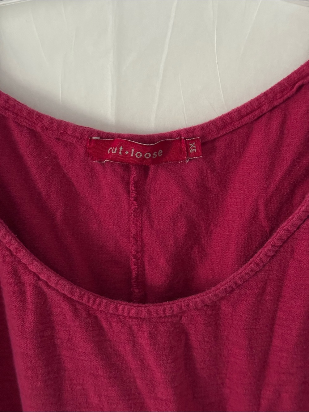 Cut Loose Raspberry Scoop Neck Sleeveless Cotton/Linen Midi Dress Size 3X - Picture 3 of 4